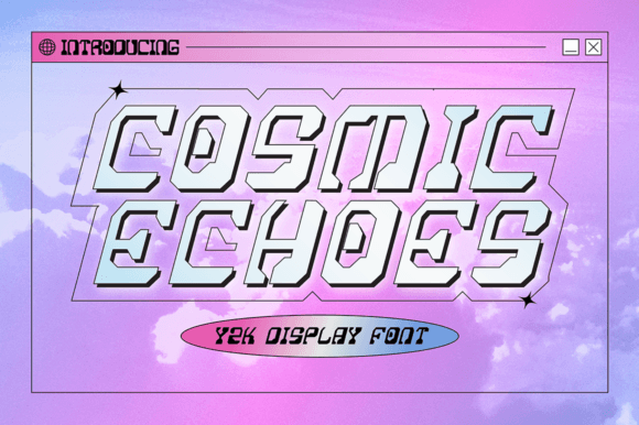 Cosmic Echoes Font: Y2K Branding for Small Business